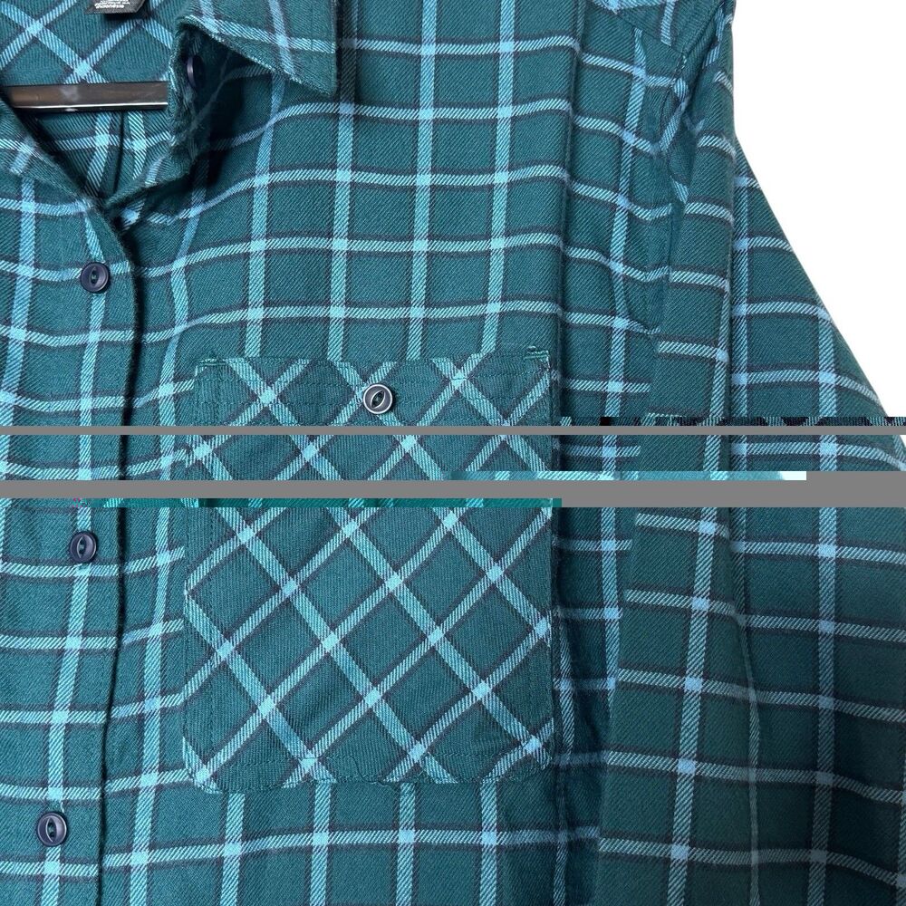 Outdoor Research Feedback Flannel Button Up‎ Men's M Blue Green Plaid Outdoor - Picture 4 of 8